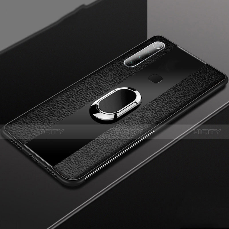 Funda Silicona Goma de Cuero Carcasa con Magnetico Anillo de dedo Soporte T03 para Xiaomi Redmi Note 8 (2021)