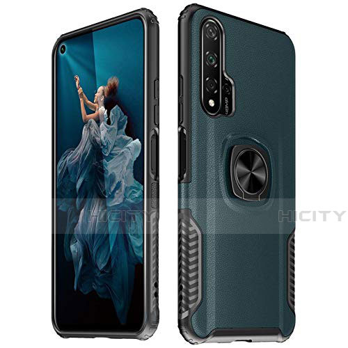 Funda Silicona Goma de Cuero Carcasa con Magnetico Anillo de dedo Soporte T04 para Huawei Honor 20 Pro