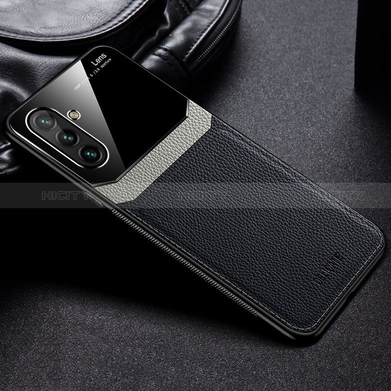 Funda Silicona Goma de Cuero Carcasa con Magnetico FL1 para Samsung Galaxy A04s Negro