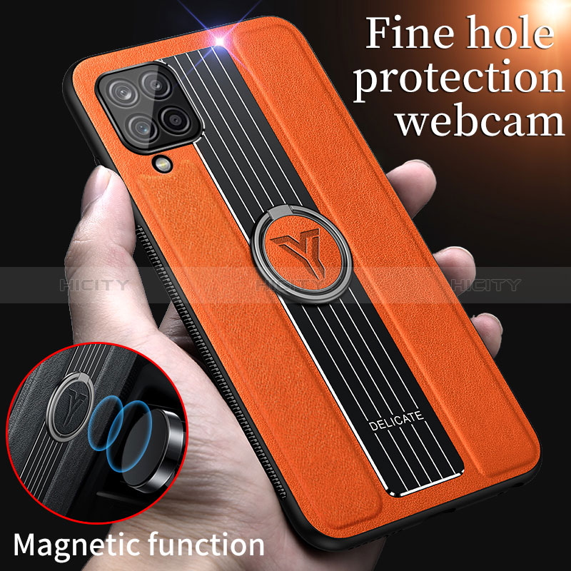 Funda Silicona Goma de Cuero Carcasa con Magnetico FL1 para Samsung Galaxy A12