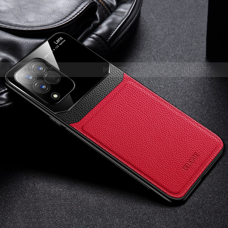 Funda Silicona Goma de Cuero Carcasa con Magnetico FL1 para Samsung Galaxy M33 5G Rojo