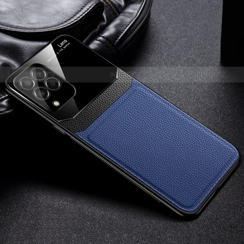 Funda Silicona Goma de Cuero Carcasa con Magnetico FL1 para Samsung Galaxy M53 5G Azul