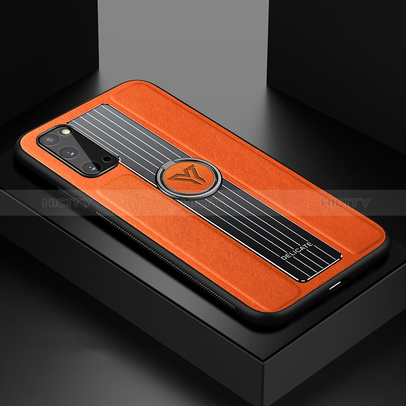 Funda Silicona Goma de Cuero Carcasa con Magnetico FL1 para Samsung Galaxy S20 Naranja