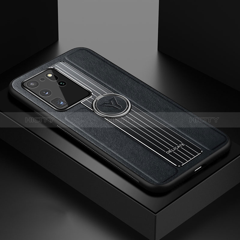 Funda Silicona Goma de Cuero Carcasa con Magnetico FL1 para Samsung Galaxy S20 Ultra 5G Negro