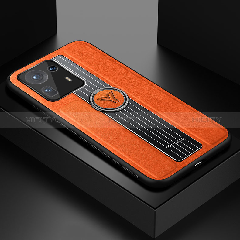 Funda Silicona Goma de Cuero Carcasa con Magnetico FL1 para Xiaomi Mi Mix 4 5G Naranja