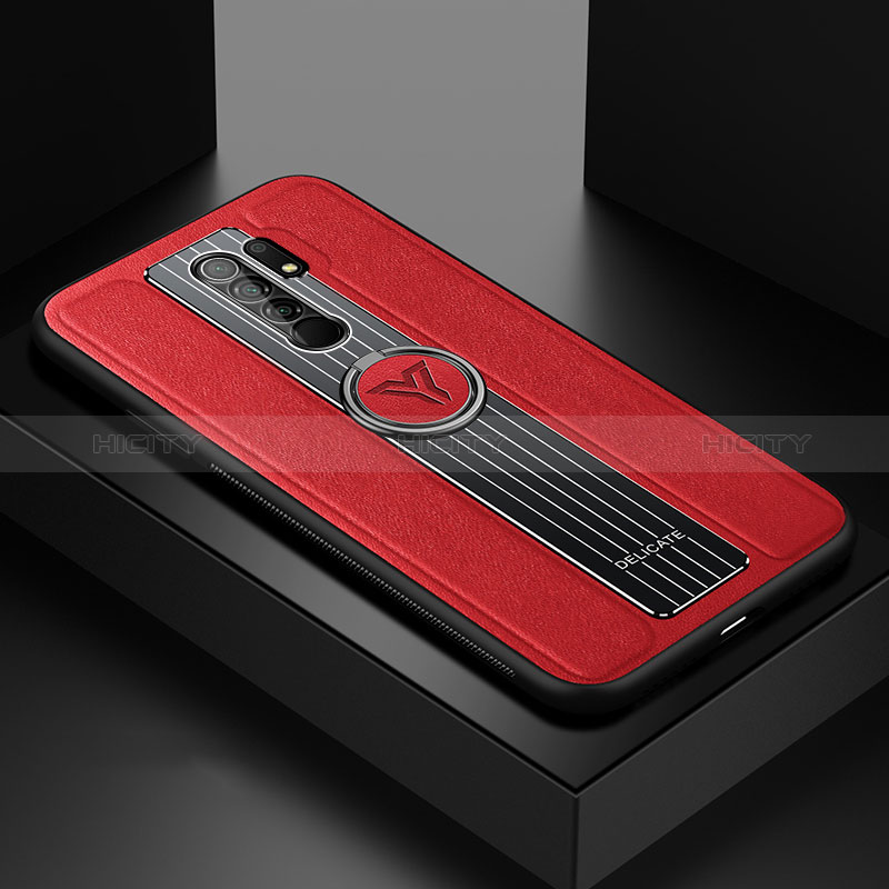 Funda Silicona Goma de Cuero Carcasa con Magnetico FL1 para Xiaomi Poco M2 Rojo