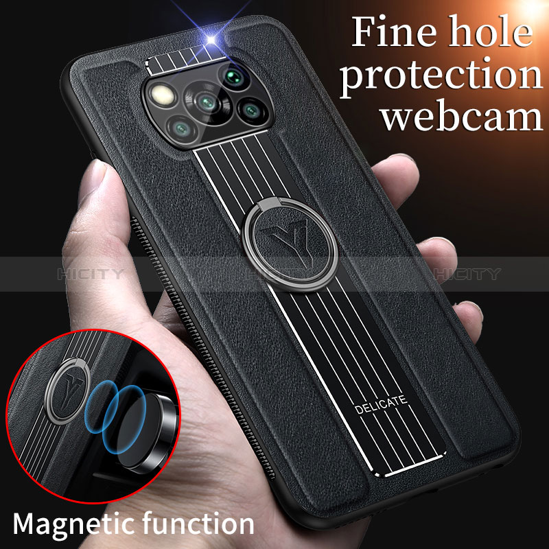 Funda Silicona Goma de Cuero Carcasa con Magnetico FL1 para Xiaomi Poco X3 NFC