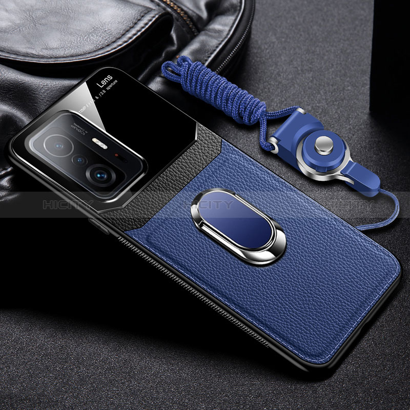 Funda Silicona Goma de Cuero Carcasa con Magnetico FL2 para Xiaomi Mi 11T 5G Azul