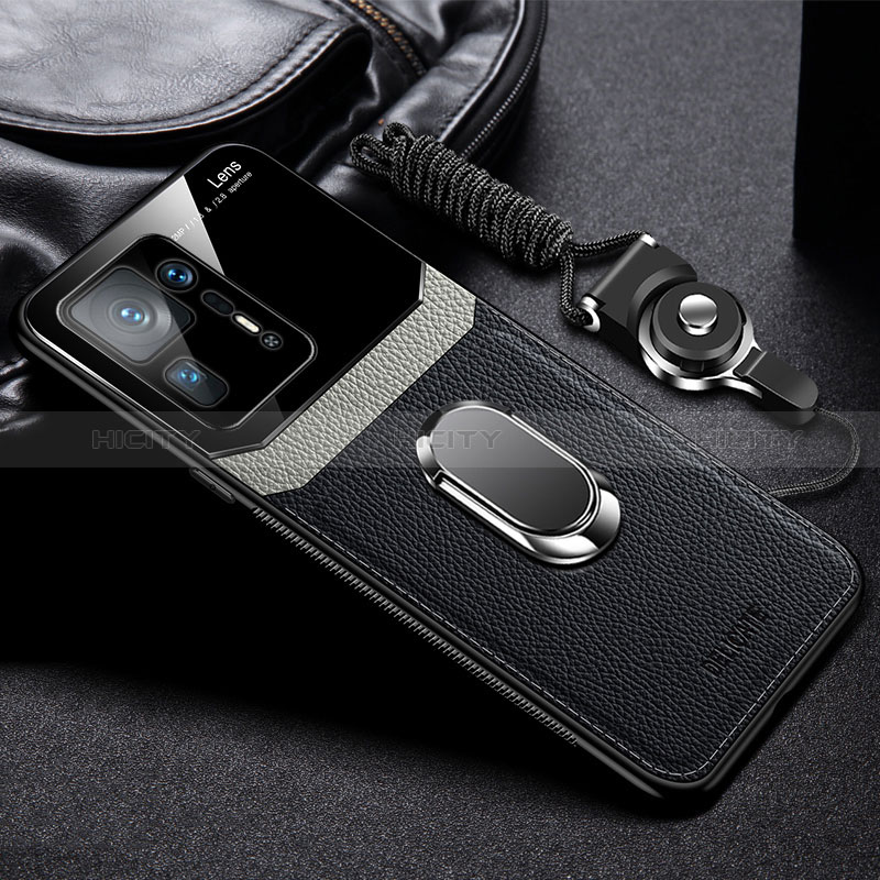 Funda Silicona Goma de Cuero Carcasa con Magnetico FL2 para Xiaomi Mi Mix 4 5G Negro