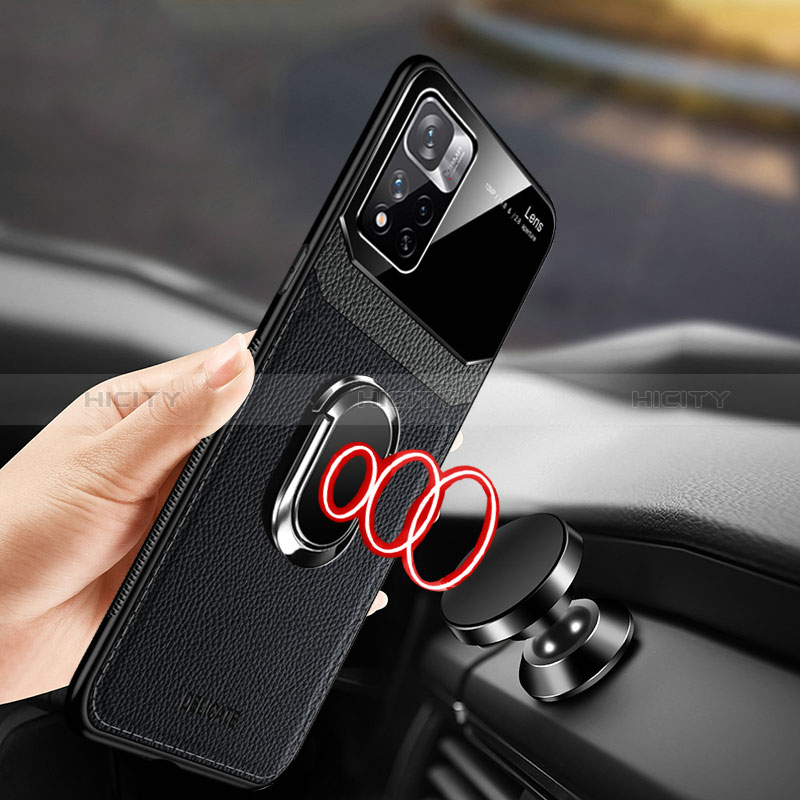 Funda Silicona Goma de Cuero Carcasa con Magnetico FL2 para Xiaomi Poco M4 Pro 5G