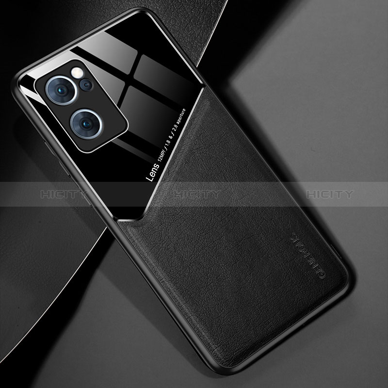 Funda Silicona Goma de Cuero Carcasa con Magnetico para OnePlus Nord CE 2 5G Negro