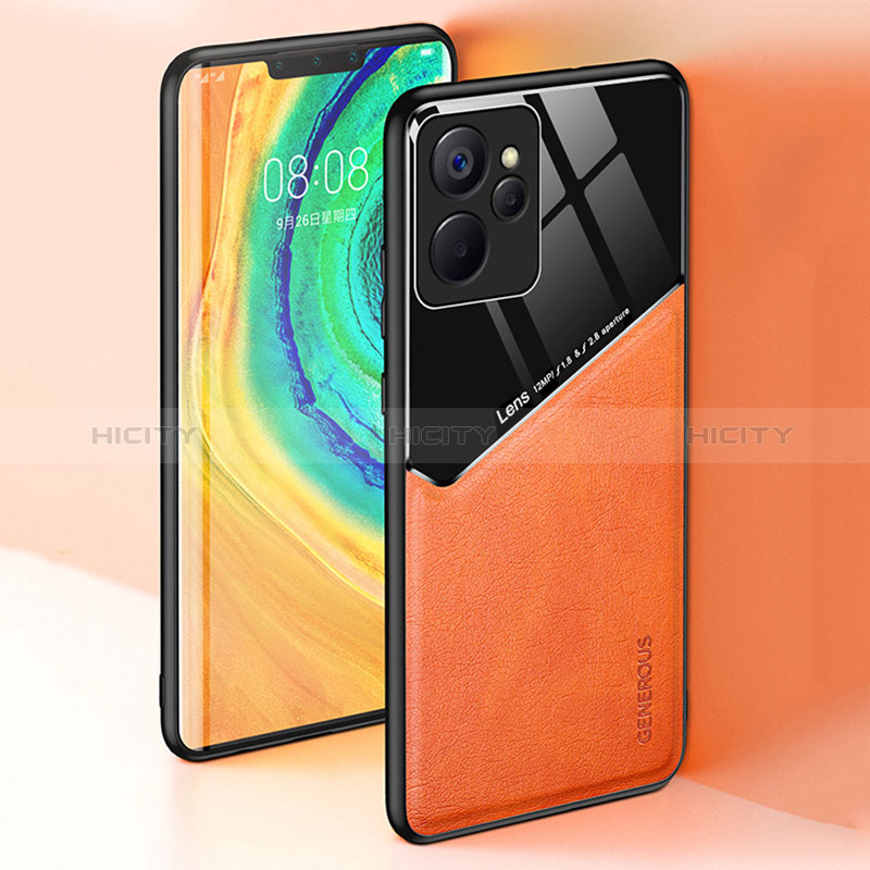 Funda Silicona Goma de Cuero Carcasa con Magnetico para Realme 9i 5G