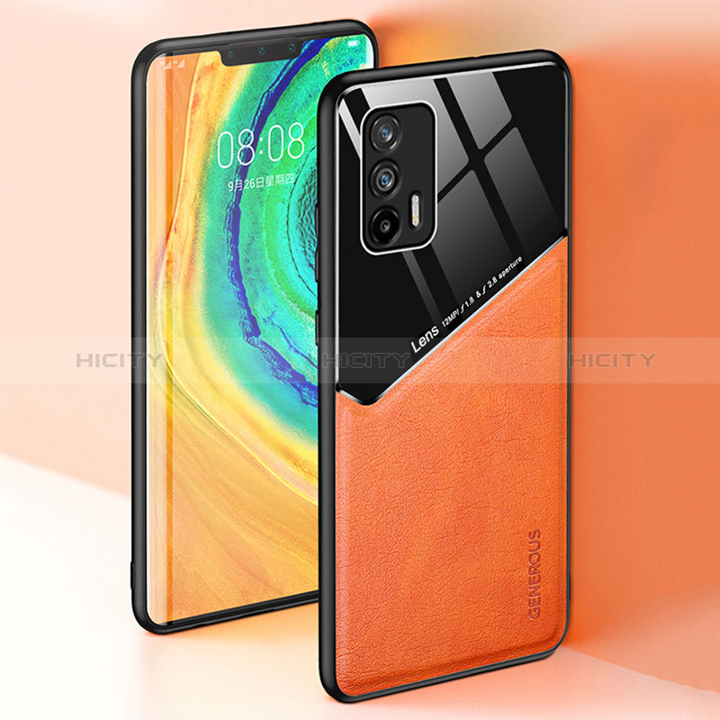 Funda Silicona Goma de Cuero Carcasa con Magnetico para Realme GT Neo 5G