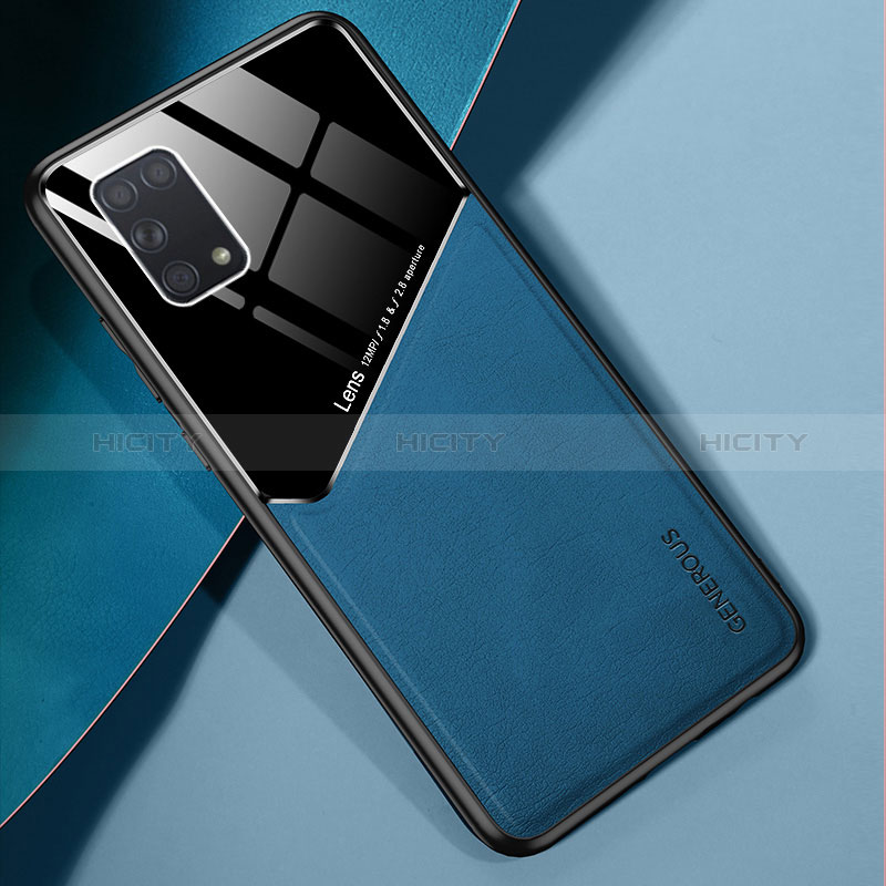 Funda Silicona Goma de Cuero Carcasa con Magnetico para Samsung Galaxy A31 Azul