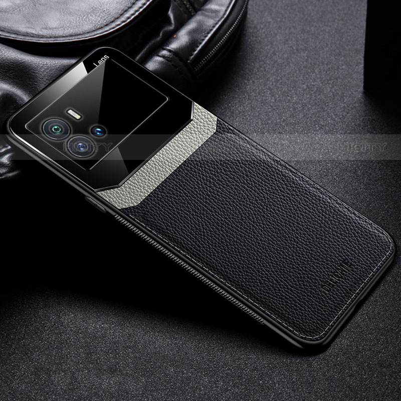 Funda Silicona Goma de Cuero Carcasa con Magnetico para Vivo iQOO 9 Pro 5G Negro