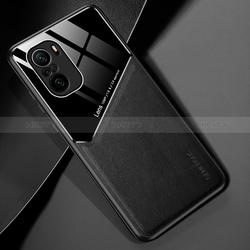 Funda Silicona Goma de Cuero Carcasa con Magnetico para Xiaomi Mi 11i 5G Negro