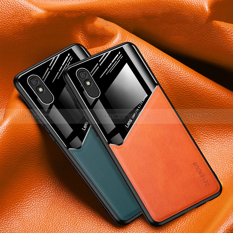 Funda Silicona Goma de Cuero Carcasa con Magnetico para Xiaomi Redmi 9AT