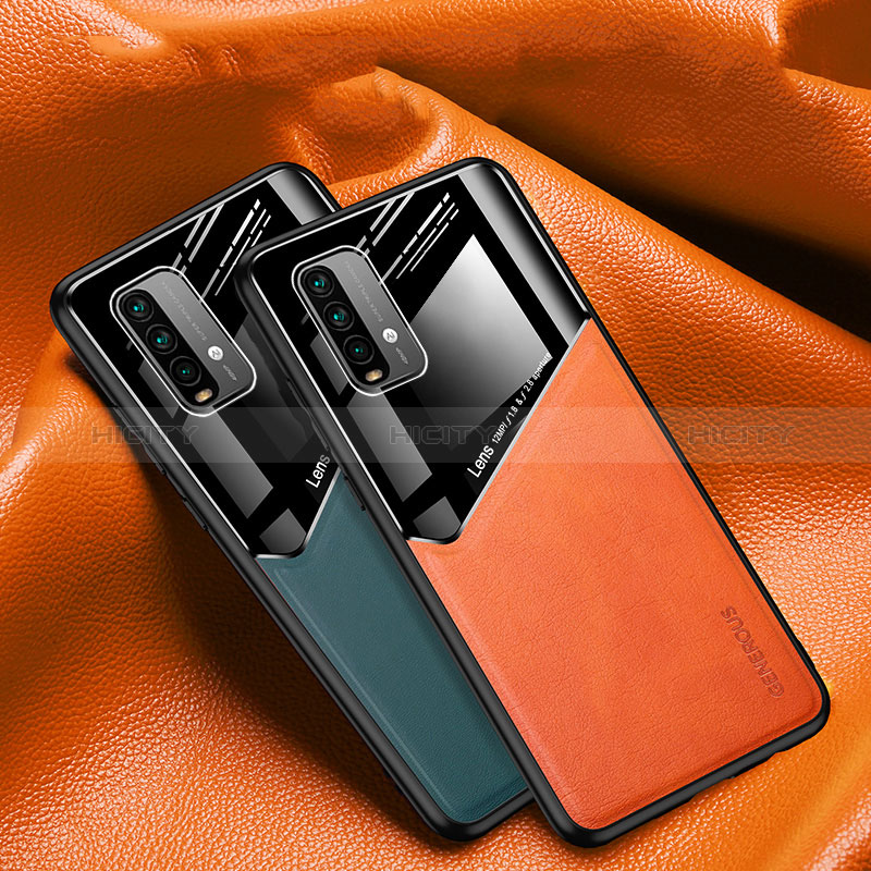 Funda Silicona Goma de Cuero Carcasa con Magnetico para Xiaomi Redmi 9T 4G