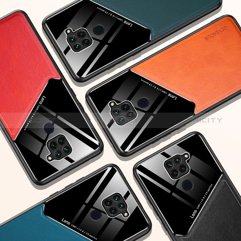 Funda Silicona Goma de Cuero Carcasa con Magnetico para Xiaomi Redmi Note 9