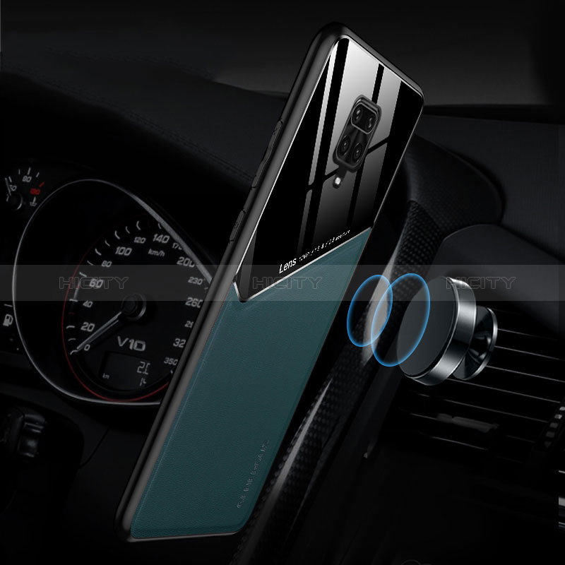 Funda Silicona Goma de Cuero Carcasa con Magnetico para Xiaomi Redmi Note 9 Pro Max