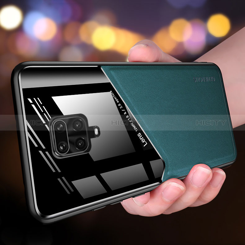 Funda Silicona Goma de Cuero Carcasa con Magnetico para Xiaomi Redmi Note 9S