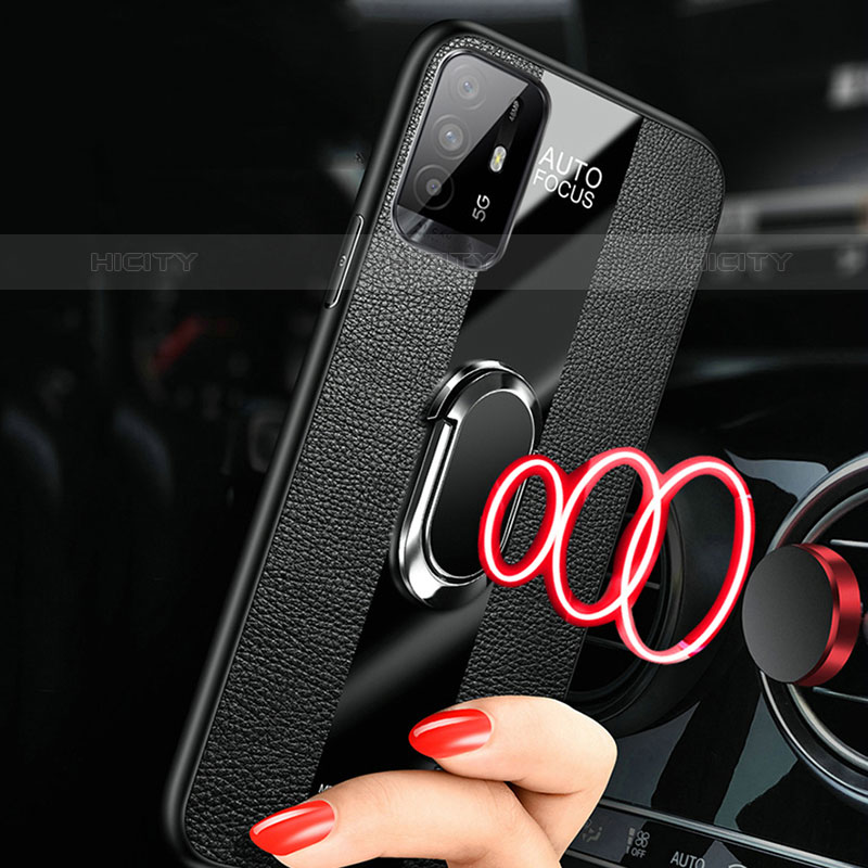 Funda Silicona Goma de Cuero Carcasa con Magnetico S01 para Oppo A95 5G