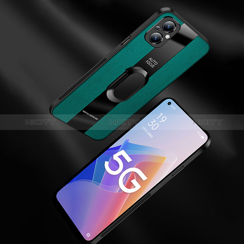 Funda Silicona Goma de Cuero Carcasa con Magnetico S01 para Oppo A96 5G