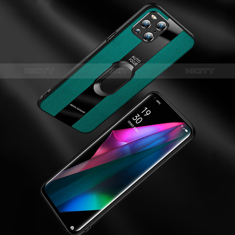 Funda Silicona Goma de Cuero Carcasa con Magnetico S01 para Oppo Find X3 Pro 5G