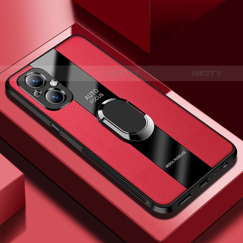 Funda Silicona Goma de Cuero Carcasa con Magnetico S01 para Oppo Reno8 Z 5G Rojo