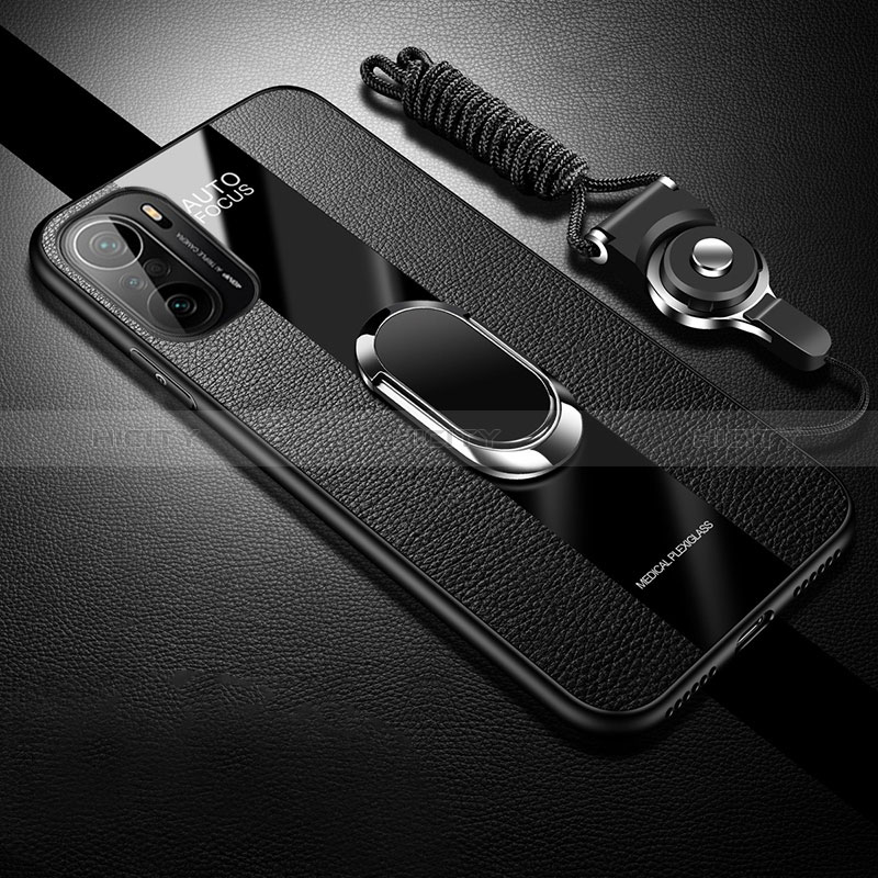 Funda Silicona Goma de Cuero Carcasa con Magnetico S01 para Xiaomi Mi 11X Pro 5G Negro