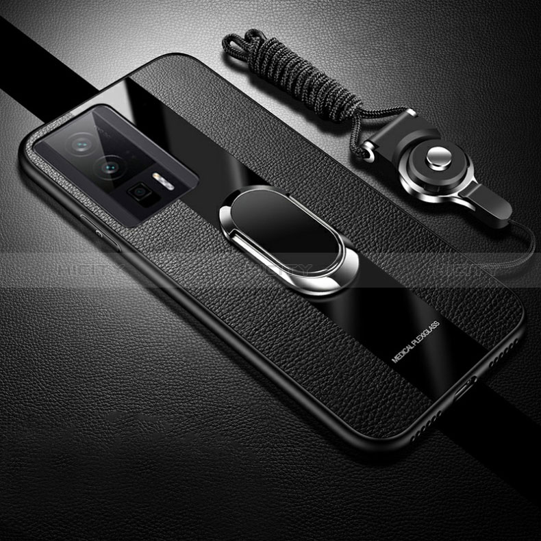 Funda Silicona Goma de Cuero Carcasa con Magnetico S01 para Xiaomi Redmi K60 Pro 5G Negro