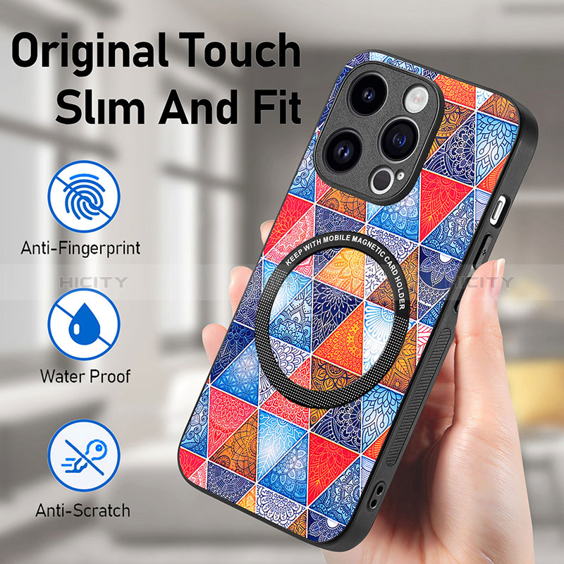 Funda Silicona Goma de Cuero Carcasa con Magnetico S01D para Apple iPhone 14 Pro Max