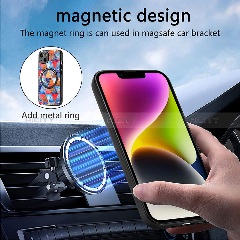 Funda Silicona Goma de Cuero Carcasa con Magnetico S01D para Apple iPhone 15 Plus