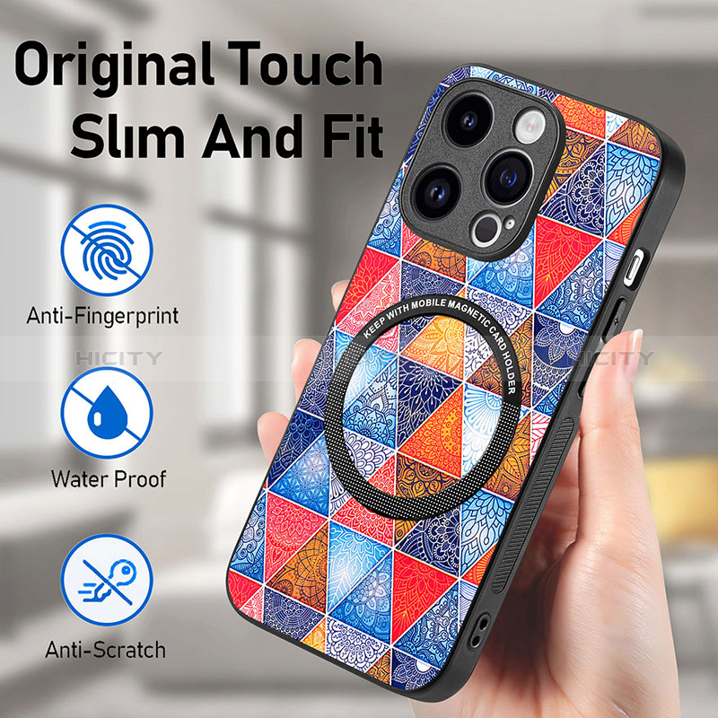 Funda Silicona Goma de Cuero Carcasa con Magnetico S01D para Apple iPhone 16 Pro Max