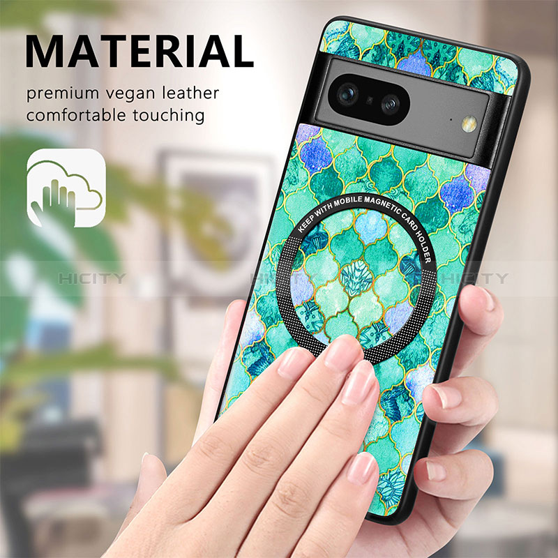 Funda Silicona Goma de Cuero Carcasa con Magnetico S01D para Google Pixel 7 5G