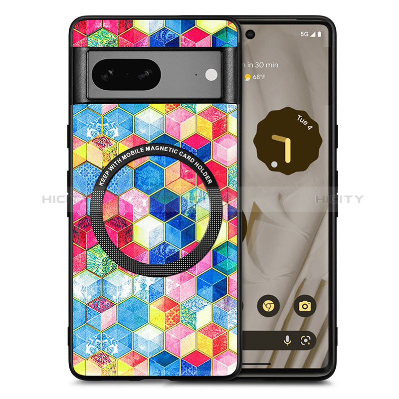 Funda Silicona Goma de Cuero Carcasa con Magnetico S01D para Google Pixel 7 5G