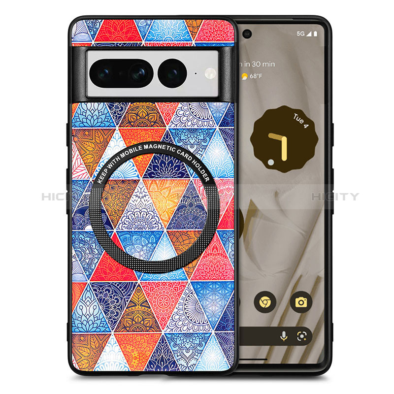 Funda Silicona Goma de Cuero Carcasa con Magnetico S01D para Google Pixel 7 Pro 5G