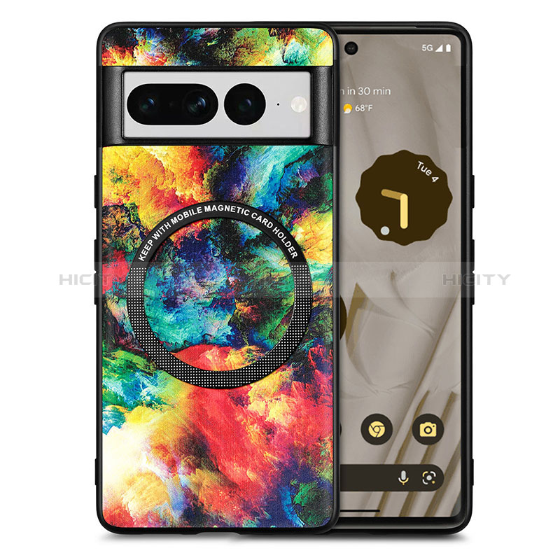 Funda Silicona Goma de Cuero Carcasa con Magnetico S01D para Google Pixel 7 Pro 5G