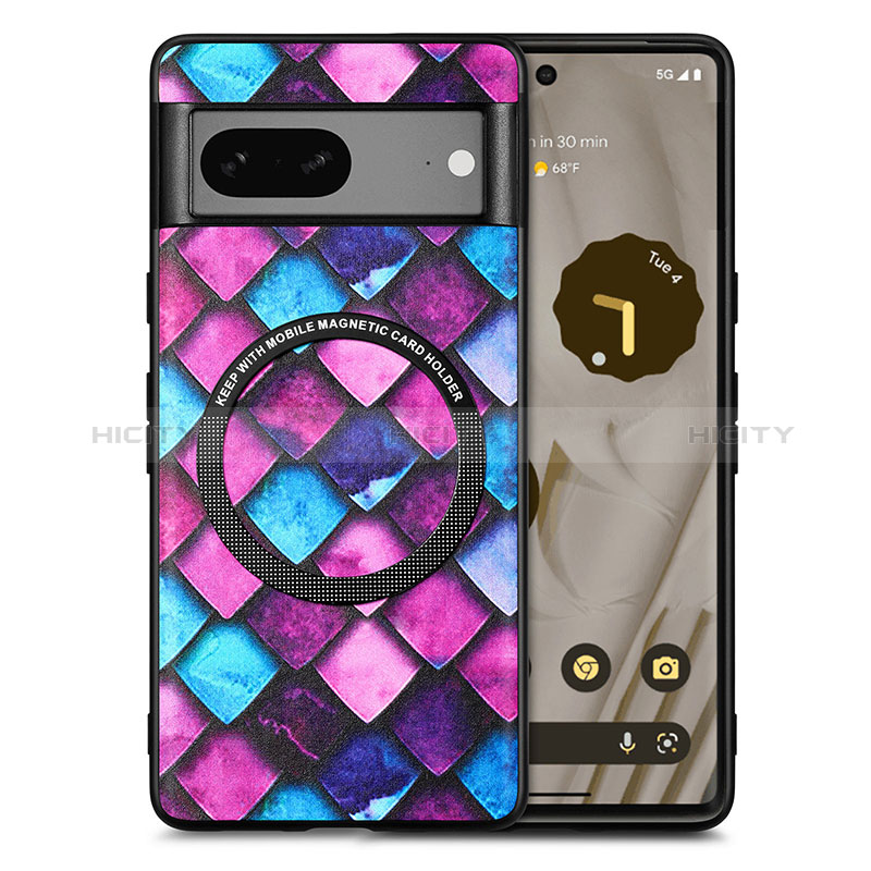 Funda Silicona Goma de Cuero Carcasa con Magnetico S01D para Google Pixel 7a 5G