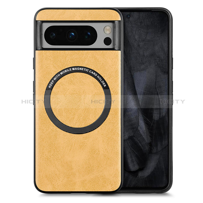 Funda Silicona Goma de Cuero Carcasa con Magnetico S01D para Google Pixel 8 Pro 5G