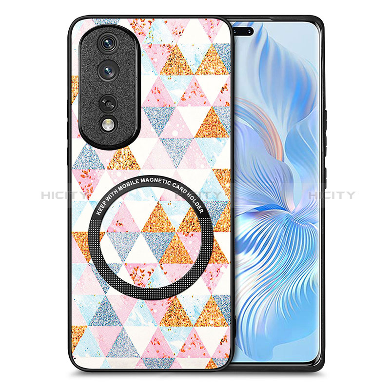 Funda Silicona Goma de Cuero Carcasa con Magnetico S01D para Huawei Honor 80 Pro 5G