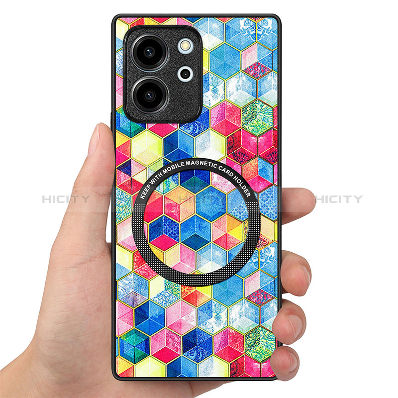 Funda Silicona Goma de Cuero Carcasa con Magnetico S01D para Huawei Honor 80 SE 5G