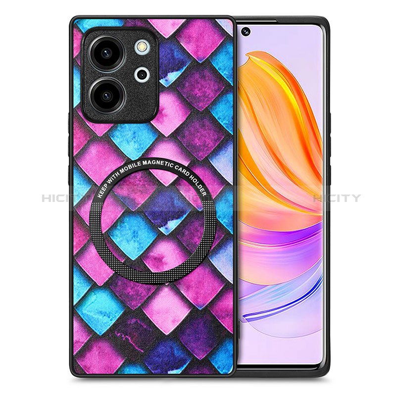 Funda Silicona Goma de Cuero Carcasa con Magnetico S01D para Huawei Honor 80 SE 5G