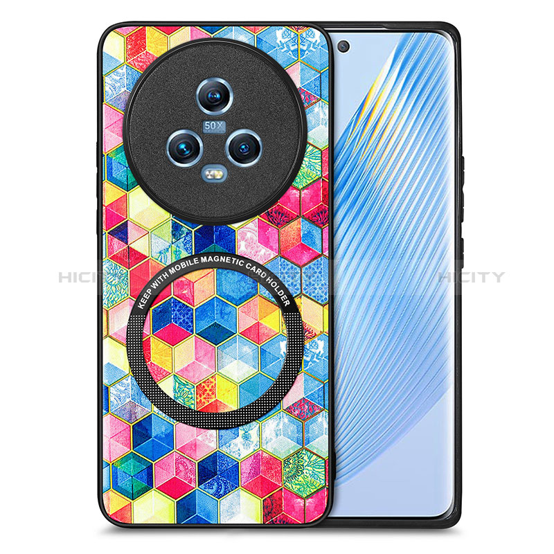 Funda Silicona Goma de Cuero Carcasa con Magnetico S01D para Huawei Honor Magic5 5G