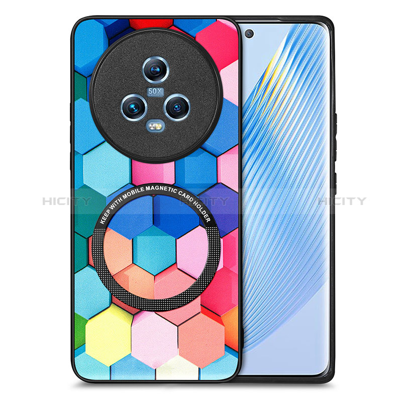 Funda Silicona Goma de Cuero Carcasa con Magnetico S01D para Huawei Honor Magic5 5G Vistoso