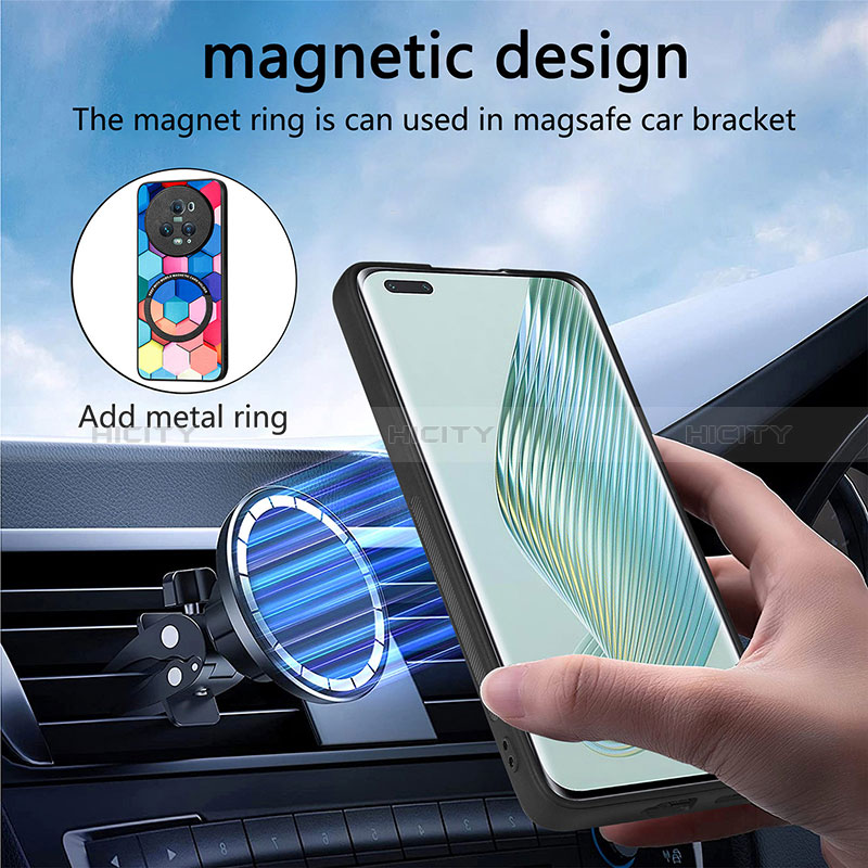 Funda Silicona Goma de Cuero Carcasa con Magnetico S01D para Huawei Honor Magic5 Pro 5G