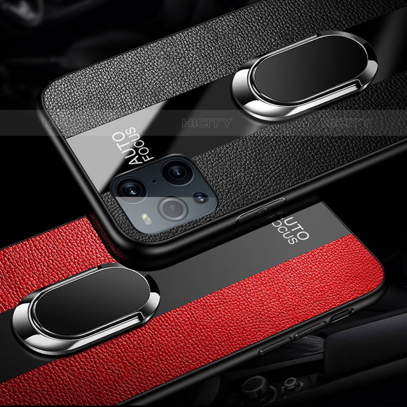 Funda Silicona Goma de Cuero Carcasa con Magnetico S02 para Oppo Find X3 Pro 5G