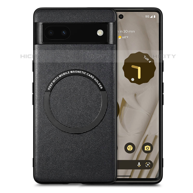 Funda Silicona Goma de Cuero Carcasa con Magnetico S02D para Google Pixel 6a 5G