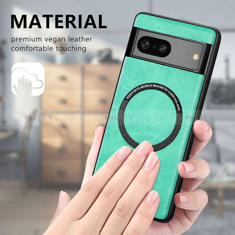 Funda Silicona Goma de Cuero Carcasa con Magnetico S02D para Google Pixel 7 5G