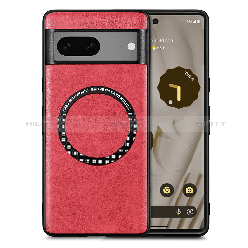 Funda Silicona Goma de Cuero Carcasa con Magnetico S02D para Google Pixel 7 5G